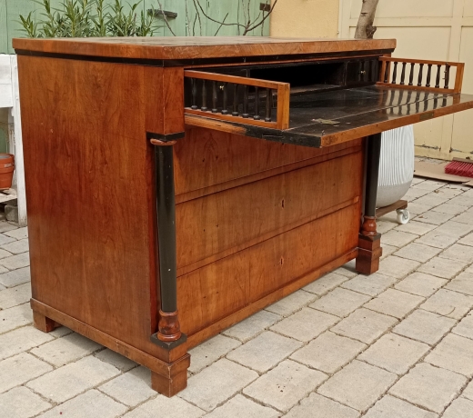 Biedermeier Kommode Sekretär - Schreibkommode um 1830 Nussbaum
